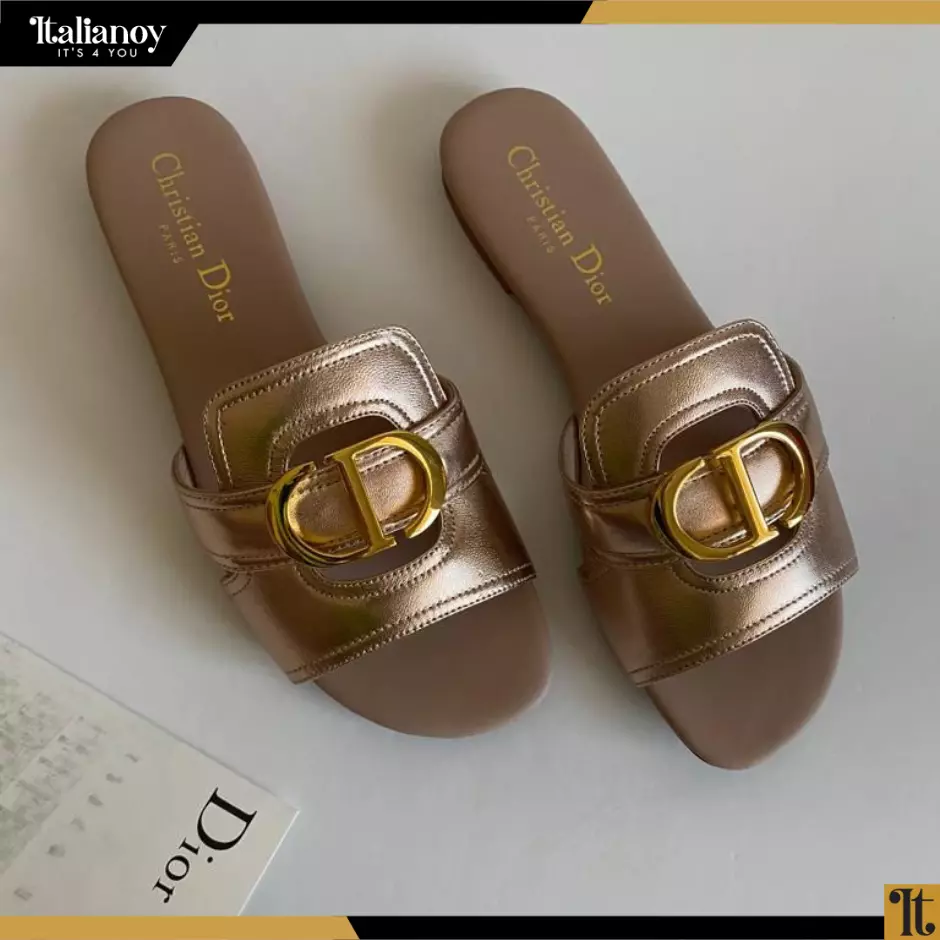 Women DIOR 30 Montaigne Slide Aspen Green Calfskin