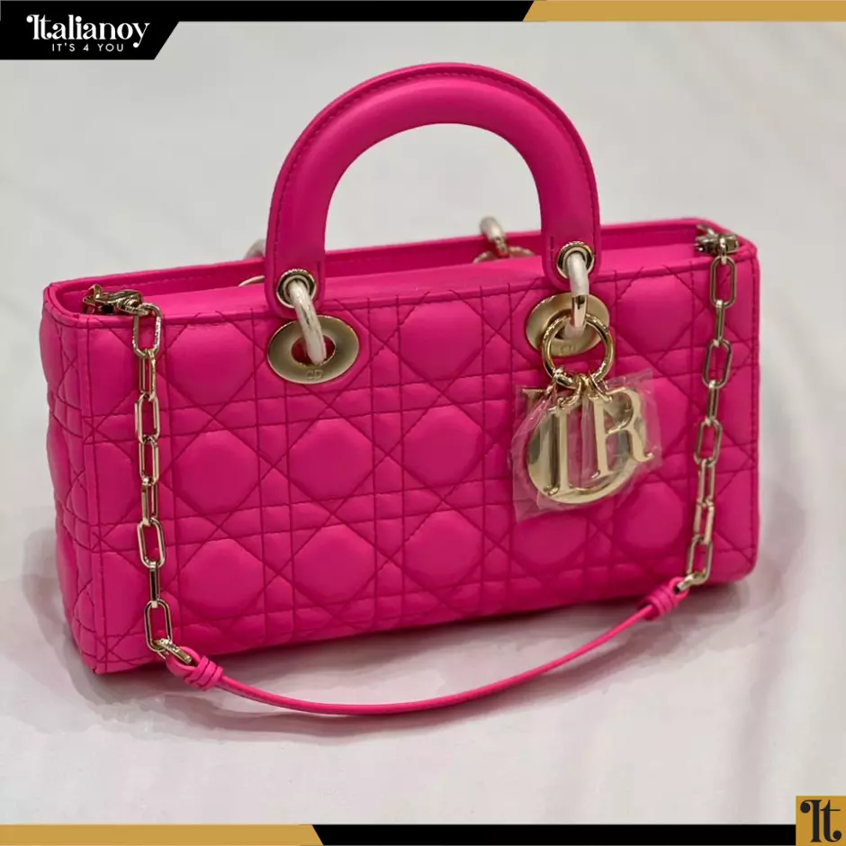 LADY D-JOY MICRO BAG Rani Pink Cannage Lambskin