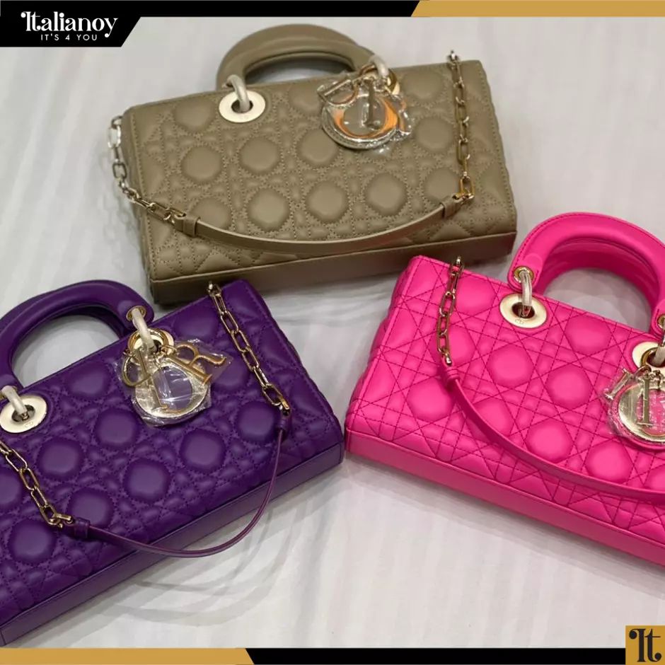 LADY D-JOY MICRO BAG Rani Pink Cannage Lambskin