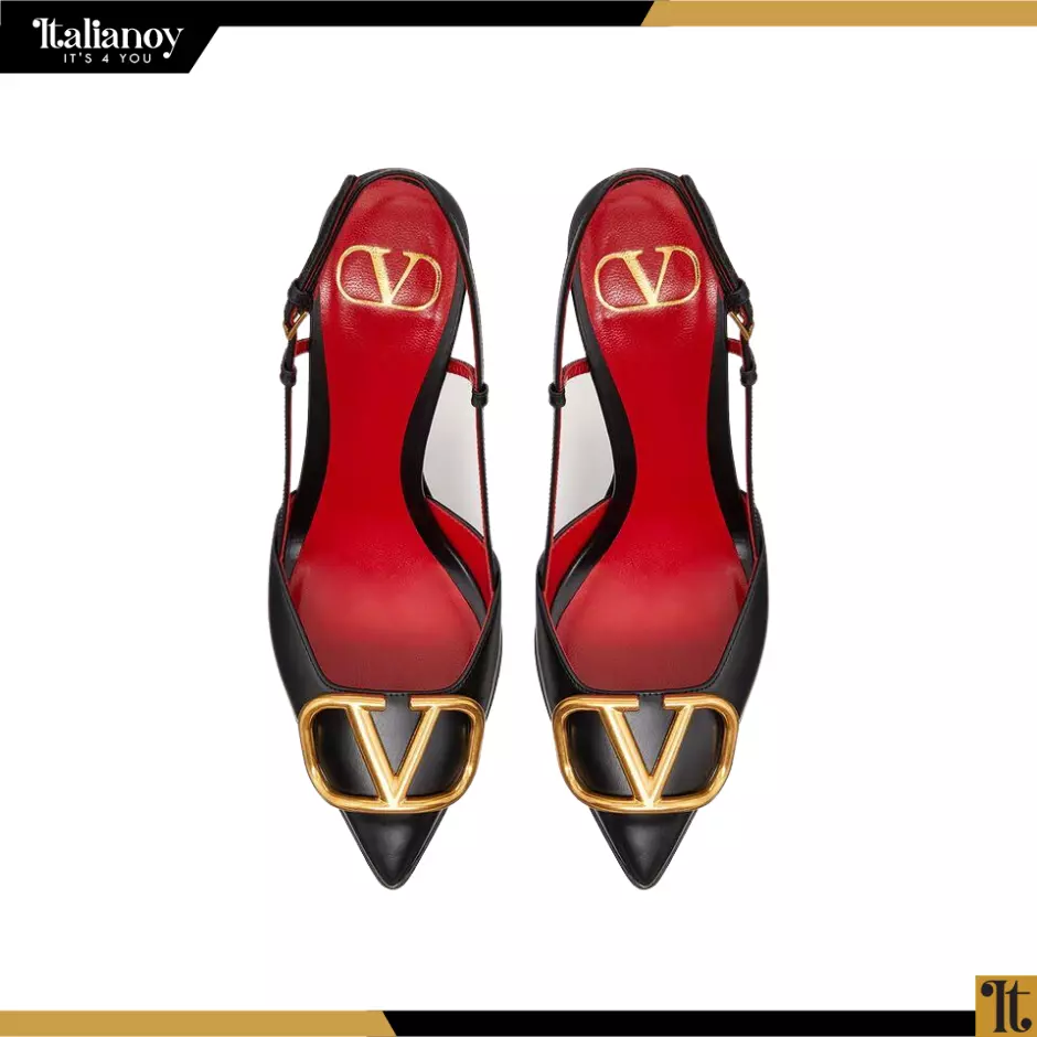 VLOGO SIGNATURE CALFSKIN SLINGBACK PLATFORM PUMP 120MM