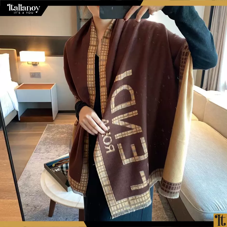 Scarf Multicolour silk and wool scarf