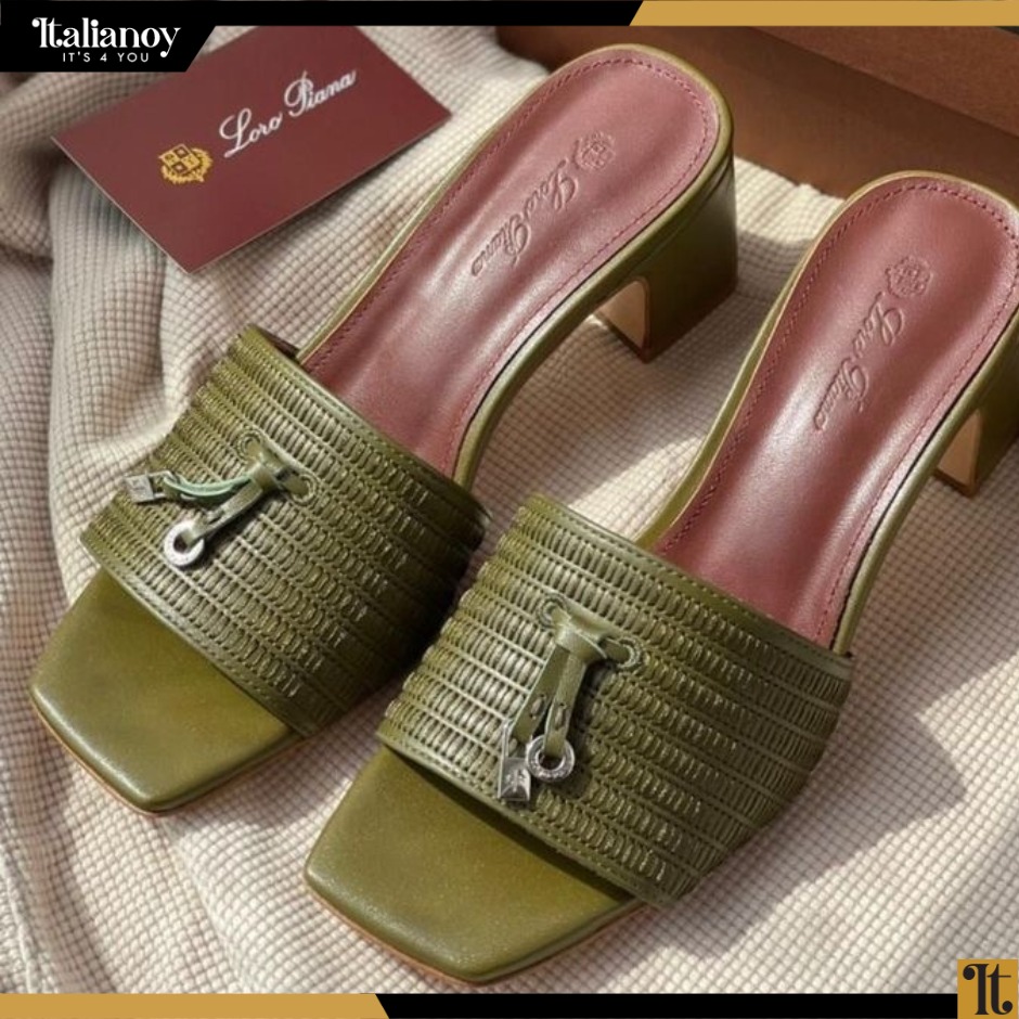 LORO PIANA Spritely Charms Block Heel Sandal